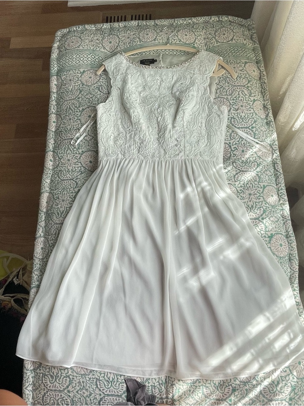 Ted Baker White Lace Bodice Midi Dress